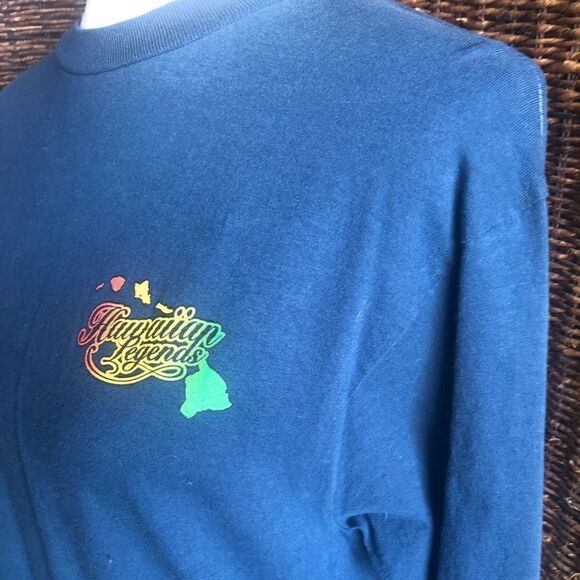 Hawaiian Legends Blue Long Sleeve Crewneck Shirt Size Medium - Picture 8 of 12